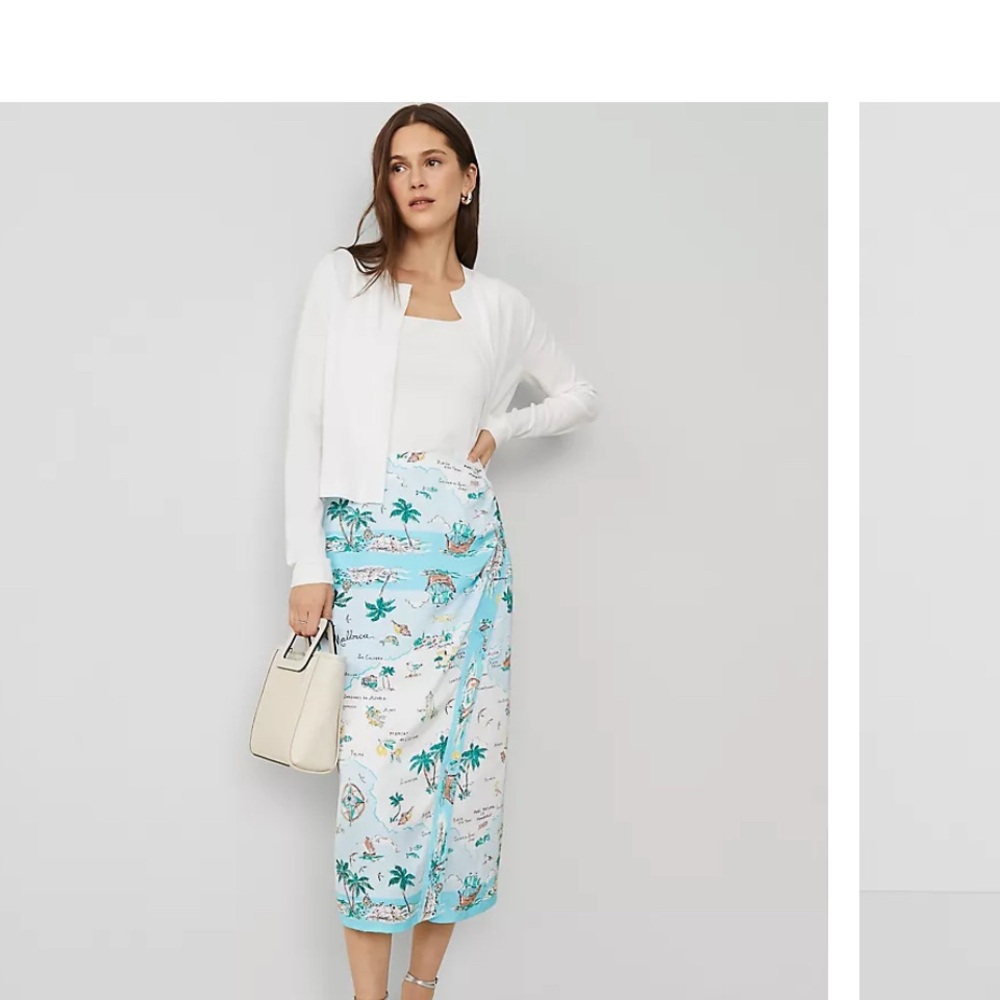 New with tags Ann Taylor Map Print Skirt Size 0